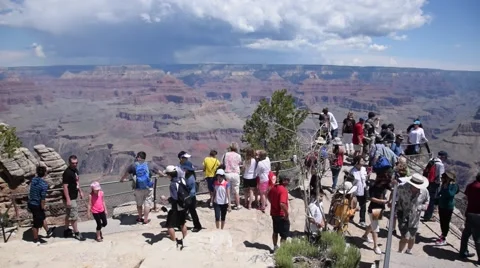 Grand Canyon - Viewpoint Crowd Video stock 53135443