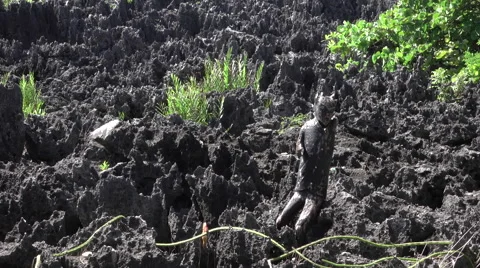 Grand Cayman Devil Satan in Hell rock formation HD Stock Footage 59524136