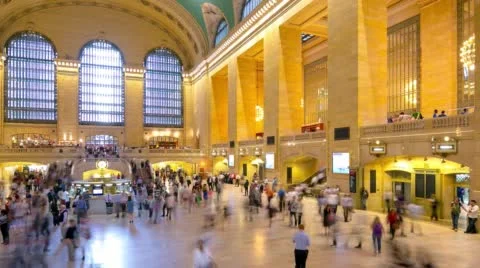 Grand central inside rush hour traffic 4k time lapse from new york Видео 45030531