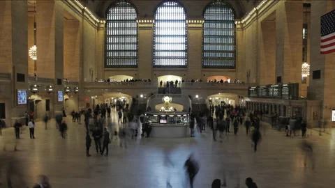 Grand Central Interior Timelapse 스톡 동영상 233731041