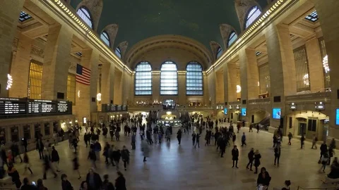 Grand Central Main Concourse Timelapse Stock Footage 75252229