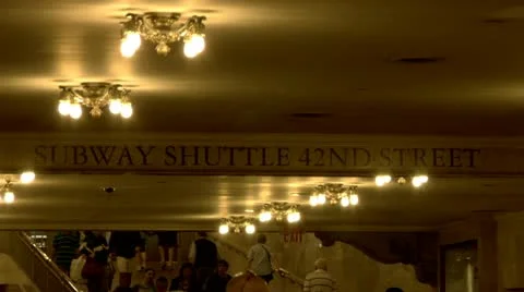 Grand Central Station Interior Passageway to Subways and shuttle 42nd. street Stock Footage 22157415