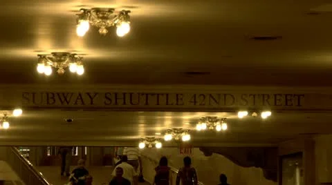 Grand Central Station Interior Passageway to Subways and shuttle 42nd. street Stock Footage 22157423