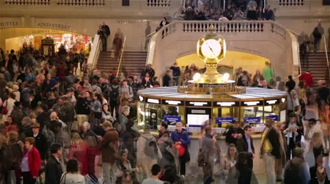 Grand Central Station Time Lapse, New York Stock Footage 24413093