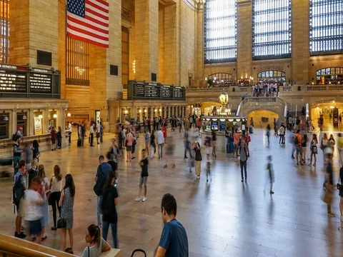 Grand Central Station Time Lapse in 2k Stock Footage 80163576