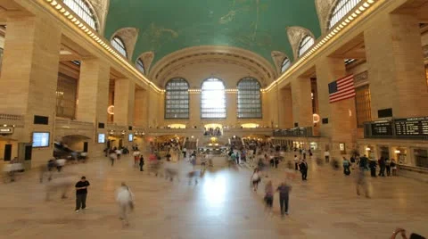 Grand Central Station Timelapse time lapse wide Stock Footage
