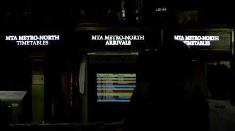 Grand Central Station Train Arrival Information MTA Metro North Stock Footage 22157465