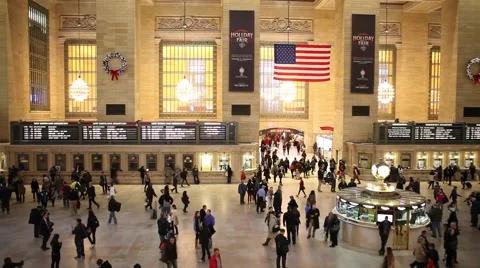 Grand Central Terminal Main Concourse Holiday Season Stock Footage 69016018