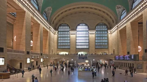 Grand Central Terminal Main Concourse During Coronavirus Pandemic Stock Footage 141807100