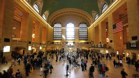 Grand Central time lapse fast commuters Stock Footage 3566486