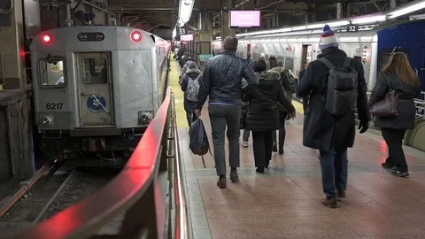 Grand Central Train Platform Commuters Stock Footage 119927232
