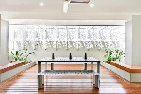 A grand dining area Stock Photos