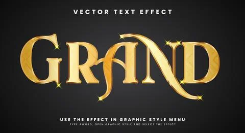 Grand editable text effect Stock Illustration