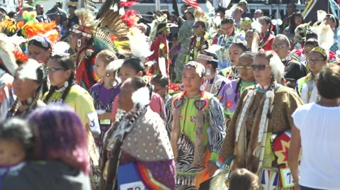 Grand entry at Pow Wow Stock Footage 46692044