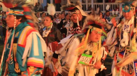 Grand entry to Pow wow Stock Footage 47620025