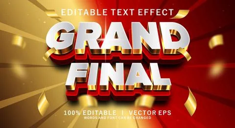 Grand final 3d vector text effect with modern style design Stock Illustration