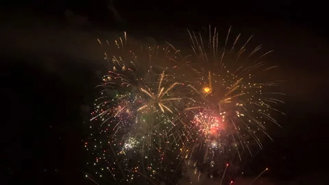 Grand Finale Fireworks Slowmotion Stock Footage 342238074
