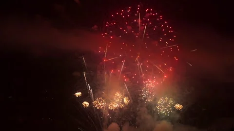 Grand Finale Fireworks Slowmotion Stock Footage 342238196