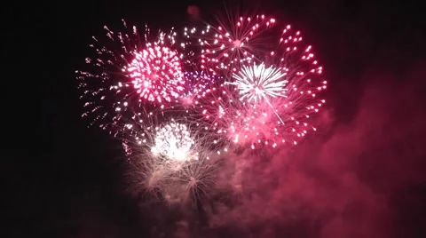 Grand finale of a huge firework display Stock Footage 52925882