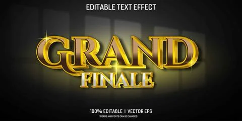 Grand finale vector 3d text effect with modern style design Stock Illustration