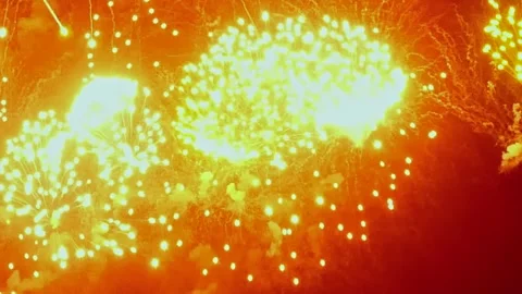 Grand firework display illuminates Summer skies at a festival Stock Footage 317282042