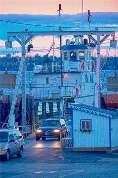 Grand Isle Ferry VT. Lake Champlain Stock Photos