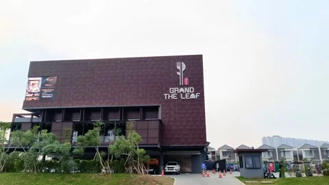 Grand the leaf restaurant in the PIK 2 Stock Footage 281153432