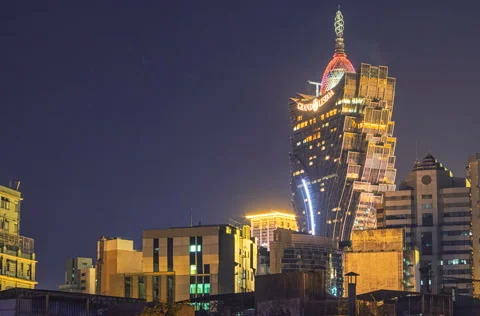 Grand lisboa in macau Stock Footage 40452710