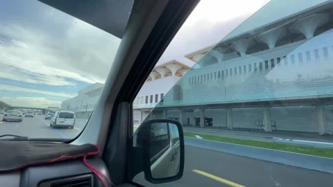 The Grand Mosque of Alger Algiers view from the car window while driving Alger Vidéo 295366674