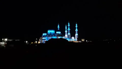 Grand Mosque, Dark Night Video stock 239342152