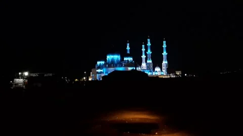 Grand Mosque, Night Video stock 239342707