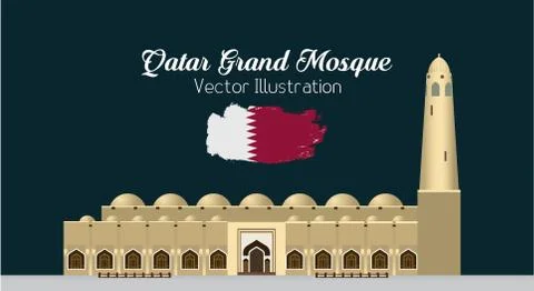 Grand mosque Qatar Stock Illustration