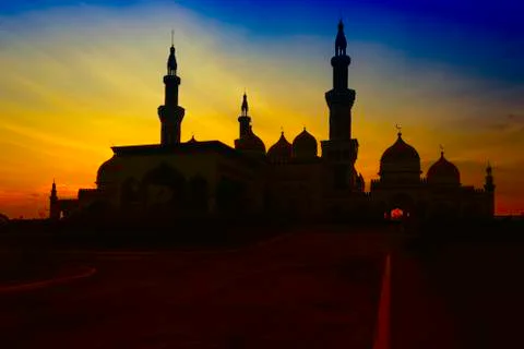 Grand mosque sunset Stock Photos