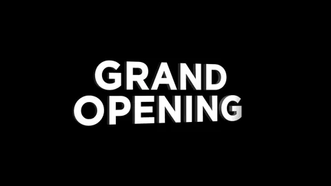Grand opening 3d text animation with horizontally word rotating effect. sea.. Stock Footage 313775345