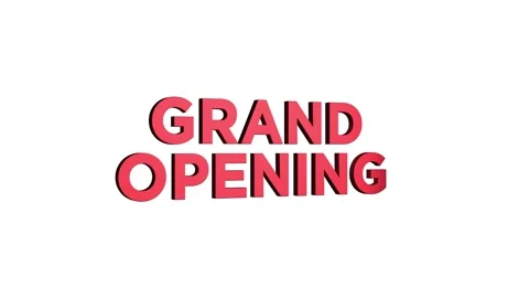Grand opening 3d text animation with horizontally word rotating effect. sea.. Stock Footage 313775352
