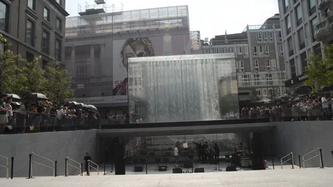 Grand opening of Apple Store in Piazza Liberty, Milan, Italy Stock Footage 92869141