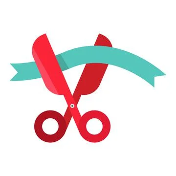 Grand opening flat clipart vector illustration Stock Illustration