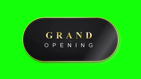 Grand opening gold text animation on green screen luxury event title overlay Stock Footage 344855342