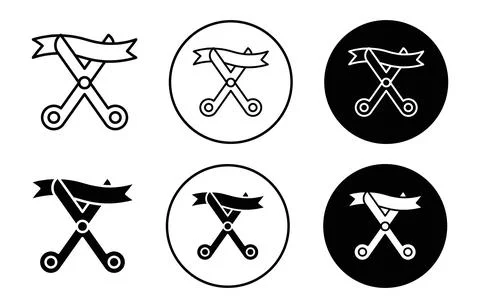 Grand opening icon Outline flat Icon Stock Illustration