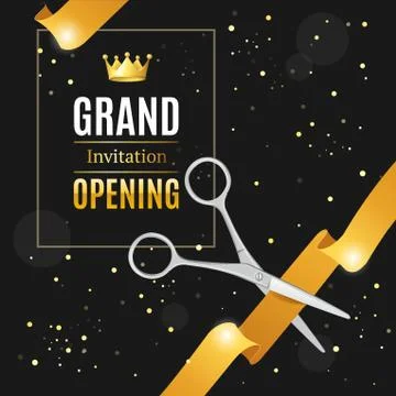 Grand Opening Invitation Card. Vector Illustrazione stock