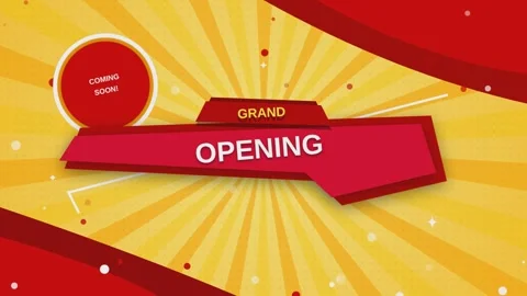 Grand opening motion graphic design with moving rays and floating confetti .. Stock Footage 341025081