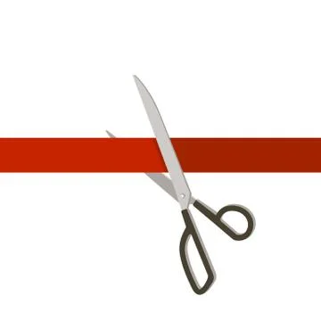 Grand Opening with scissors Stock Illustration