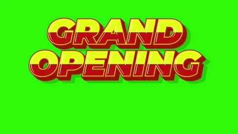 Grand opening sign looping animation on green background Stock Footage 340455322