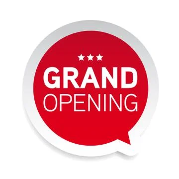Grand Opening speech bubble Stock Illustration
