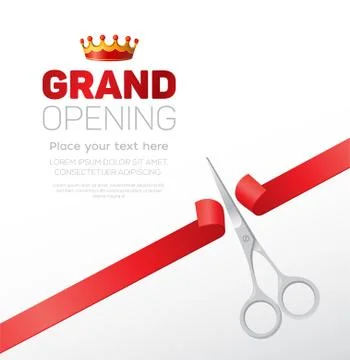 Grand opening template - modern vector illustration with place for text Stock Illustration