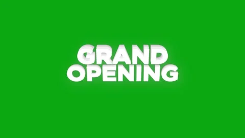 Grand opening text animation with vertically word rotating style effect Stock Footage 313526539