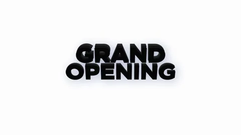 Grand opening text animation with vertically word rotating style effect Stock Footage 313526540