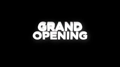 Grand opening text animation with vertically word rotating style effect Stock Footage 313526541