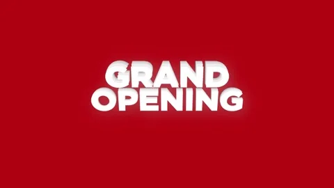 Grand opening text animation with vertically word rotating style effect Stock Footage 313526544