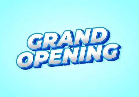 Grand opening. Text effect in 3D look with eye catching colors 스톡 일러스트